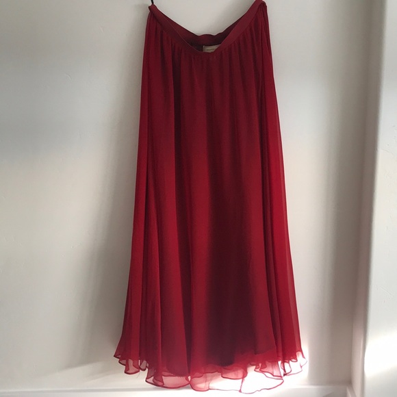 Anthropologie Dresses & Skirts - Moulinette Soeurs Vêtements Red Silk Skirt